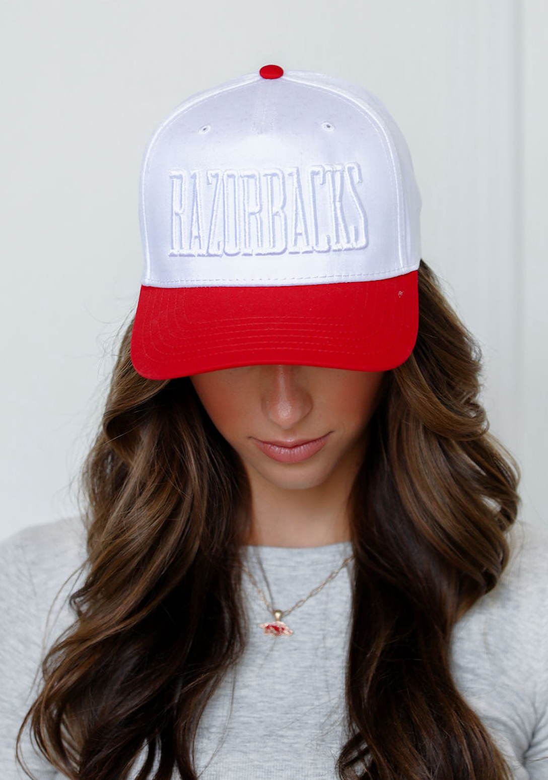 Razorbacks Tonal Vintage Hat White/Red