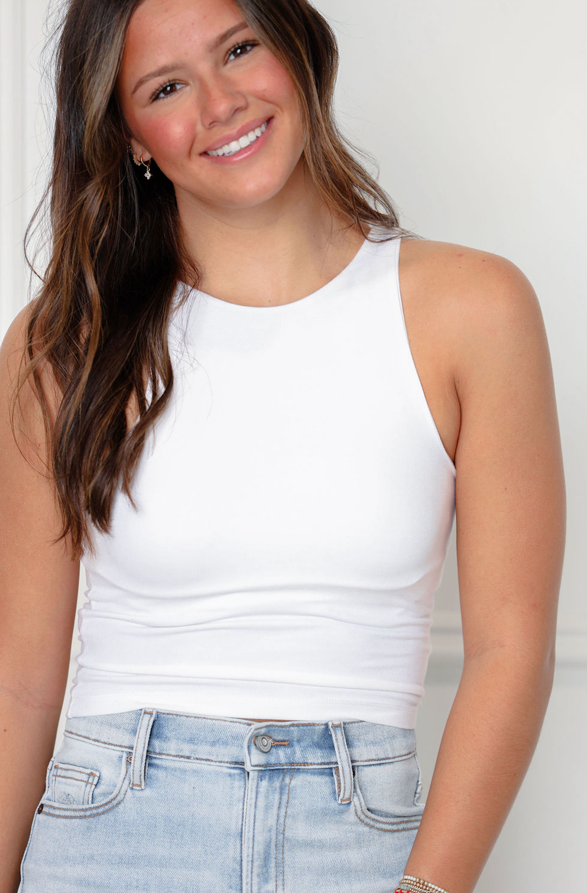 Boat Neck Tank White