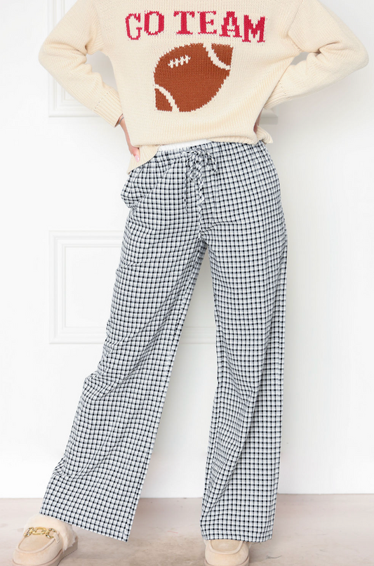 Gingham Boxer Pants Black