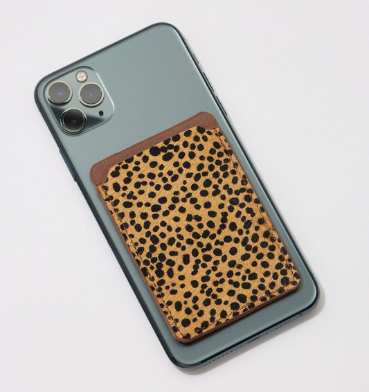 Cell Phone Stick On Cheetah Brown