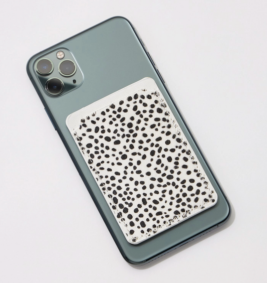 Cell Phone Stick On Cheetah White