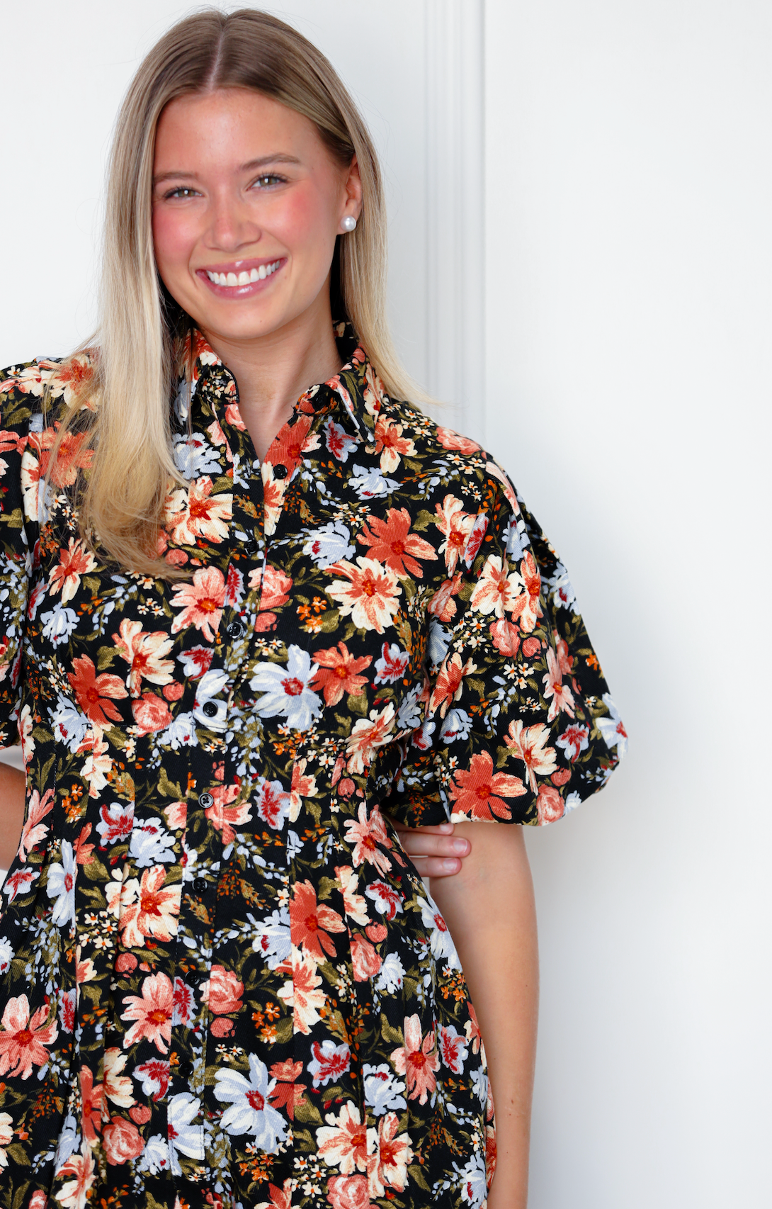 Midnight Florals Bubble Hem Dress