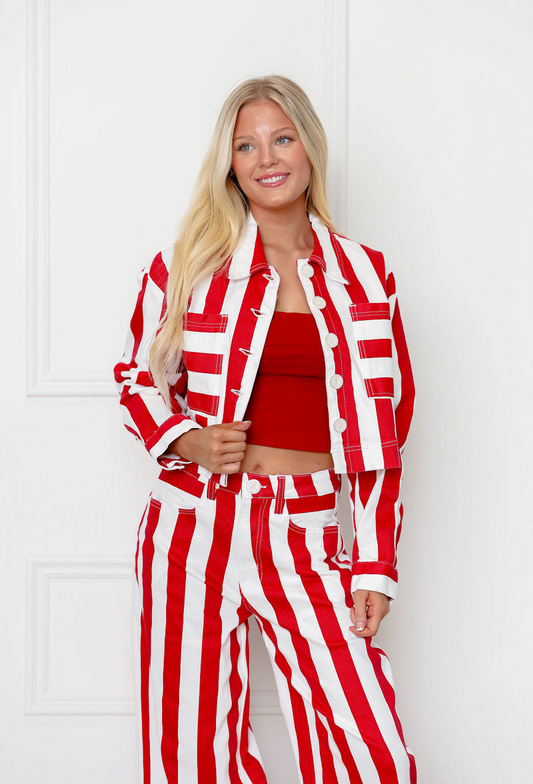 Red Bold Stripe Jacket
