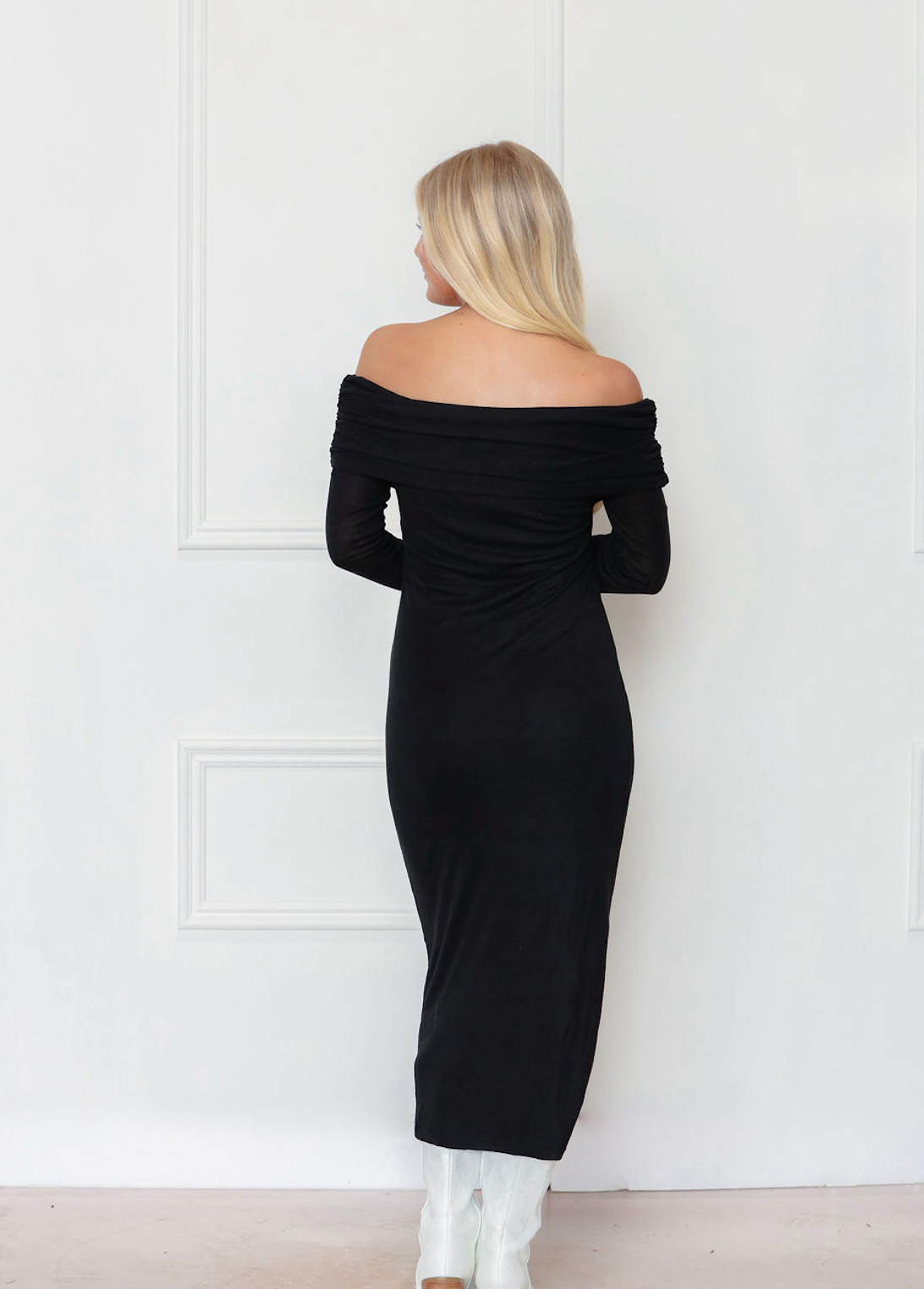 Off Shoulder Maxi Dress Black