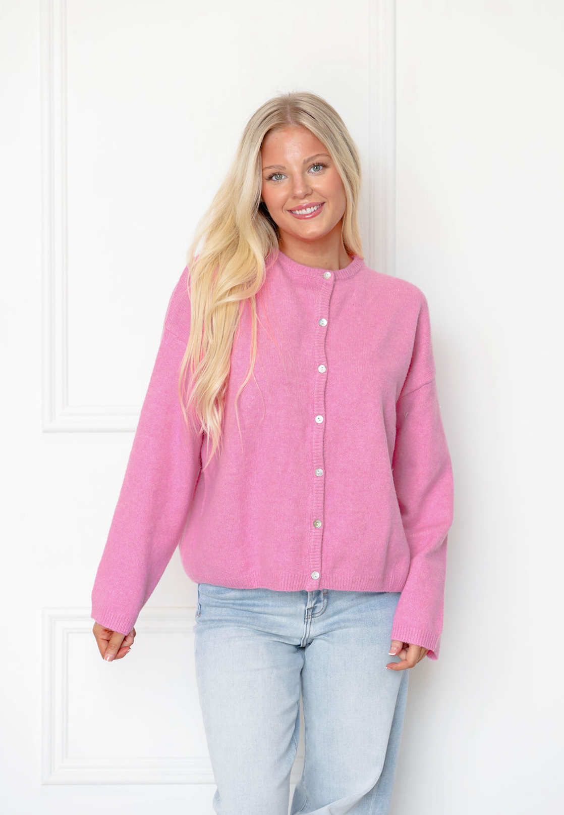 Button Down Cardigan Pink