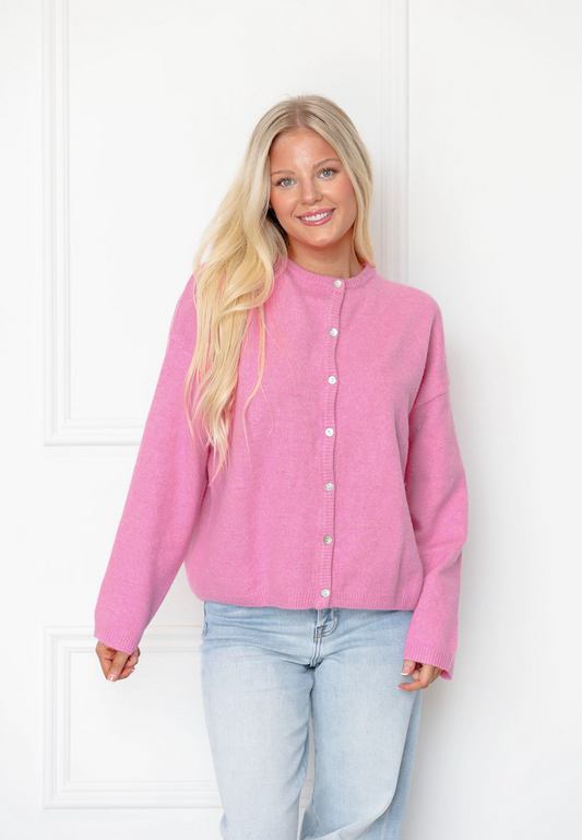Button Down Cardigan Pink