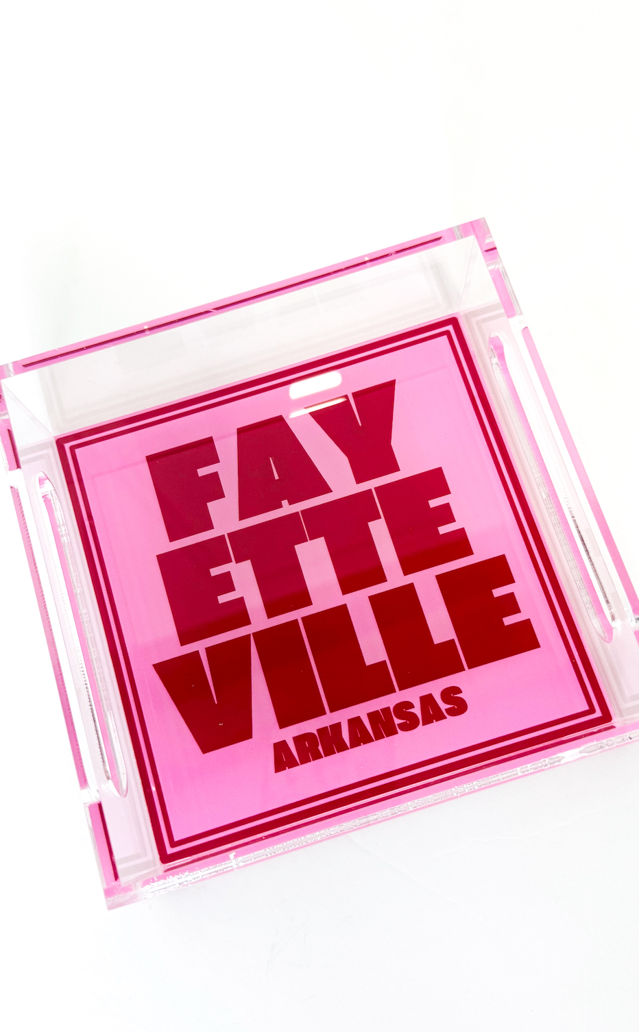 Fayetteville Block Letter Small Acrylic Tray