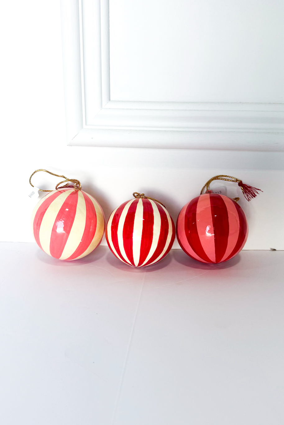 Paper Mache Stripe Ornament