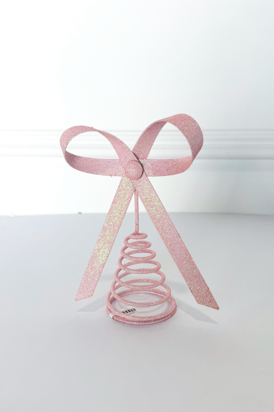 Pink Glitter Bow Tree Topper
