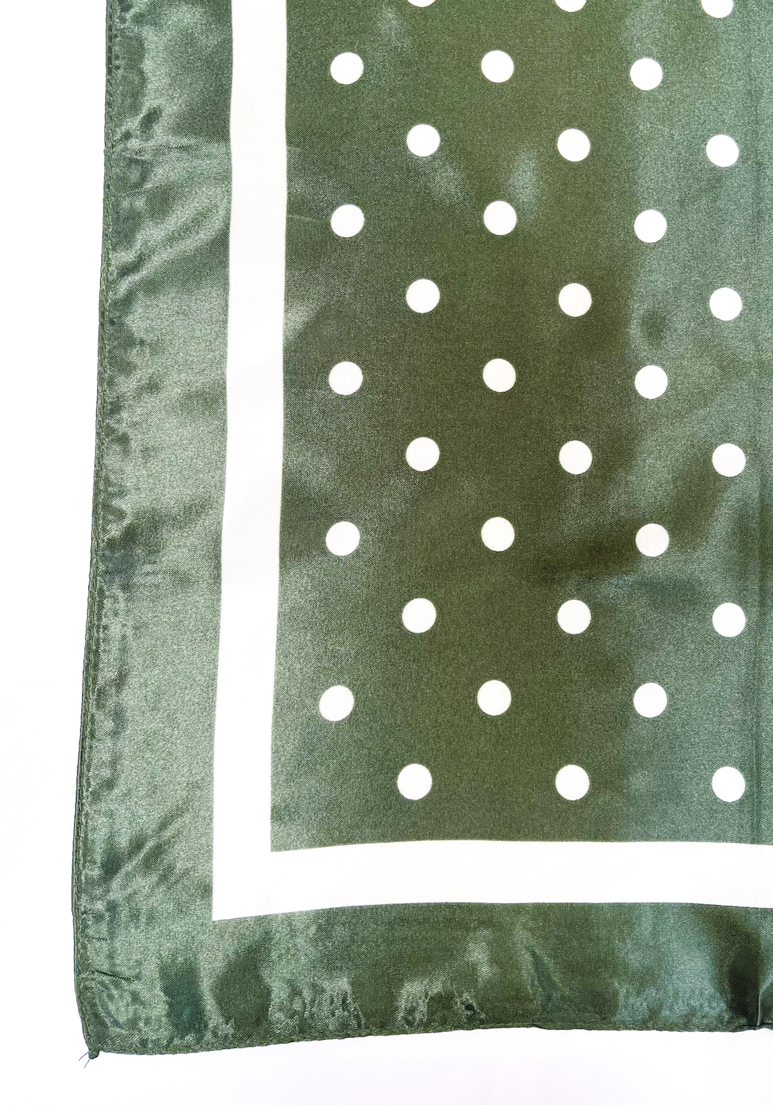 Satin Polka Dot Scarf Green