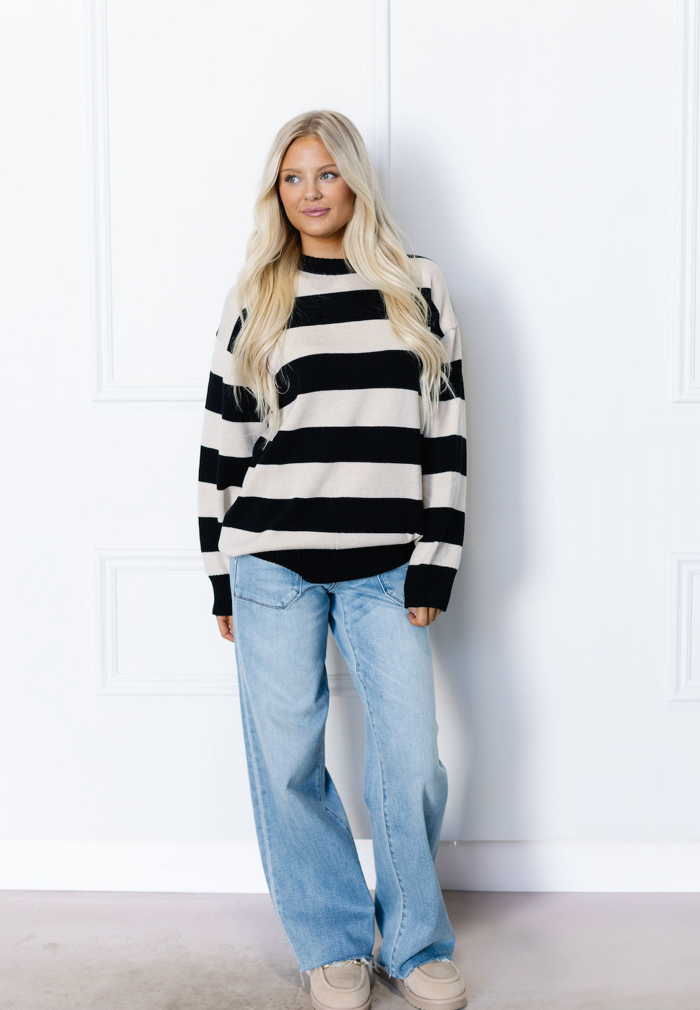 Black/Ivory Stripe Sweater
