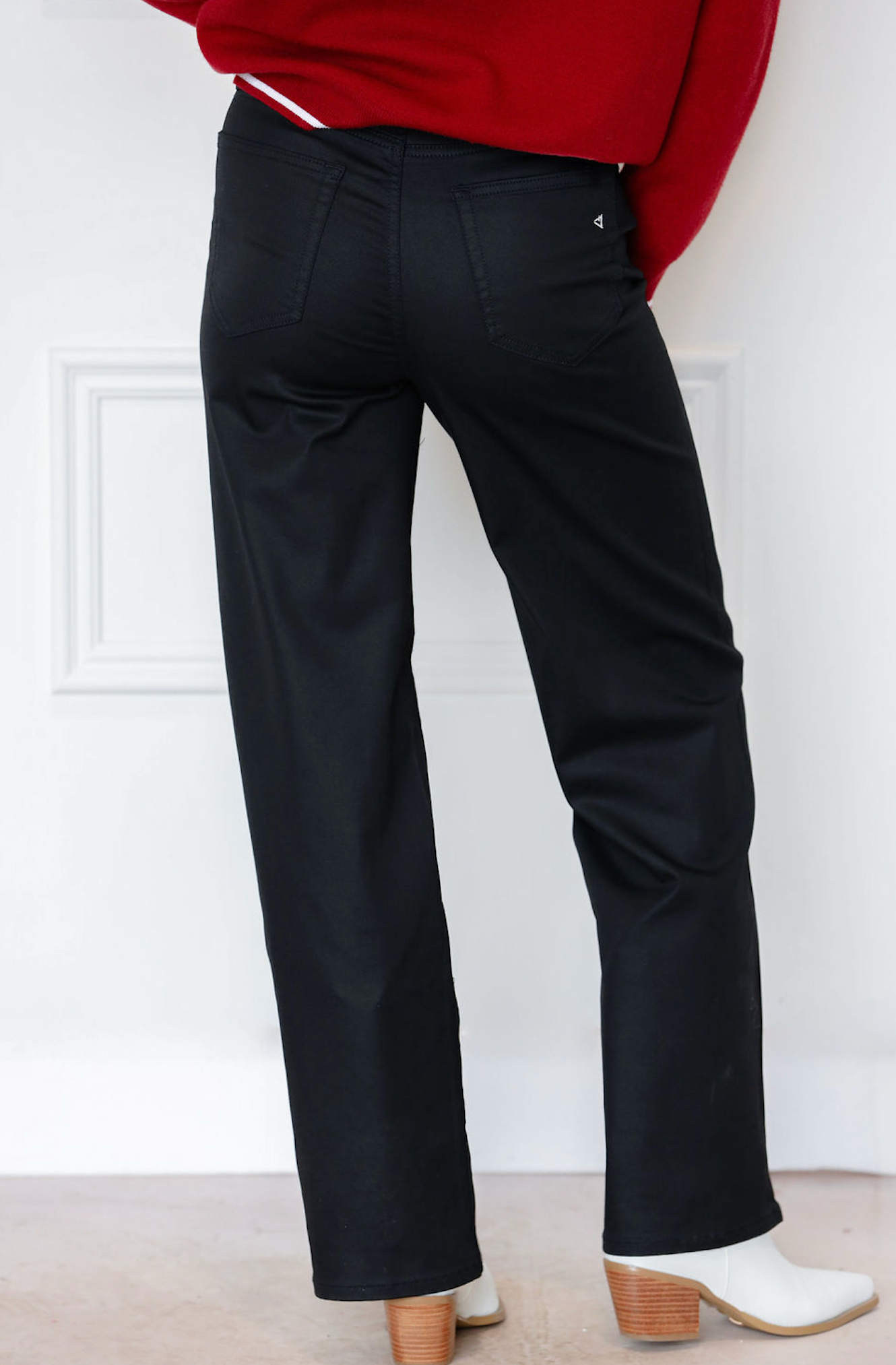 Black Coated Dad Jeans