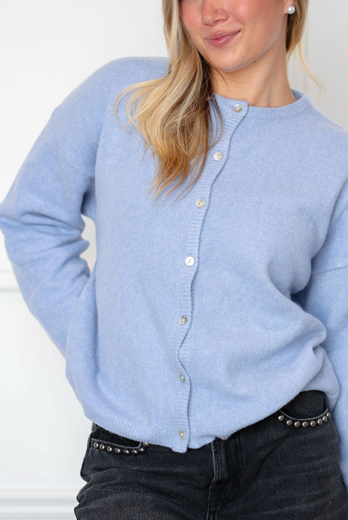 Button Down Cardigan Blue