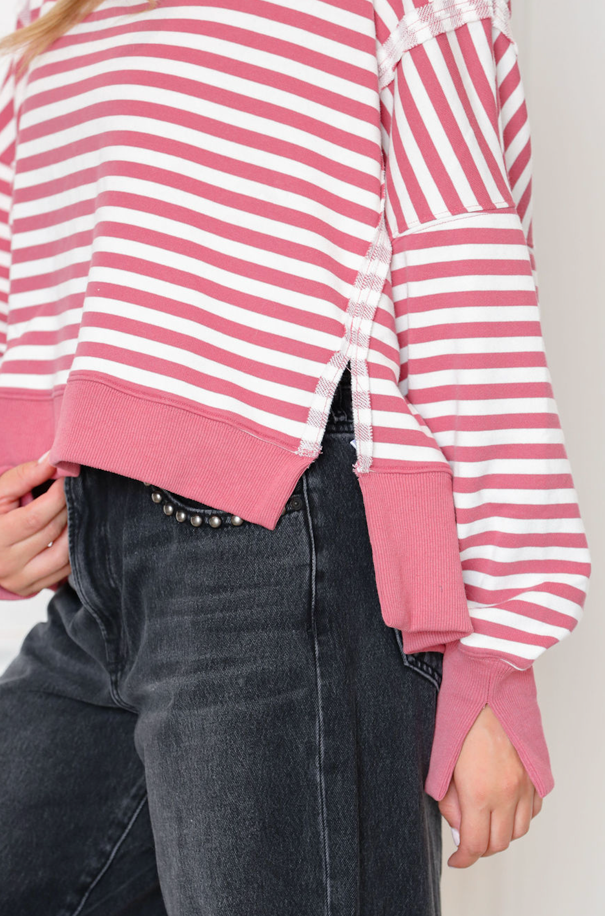 Mauve Stripe Crewneck