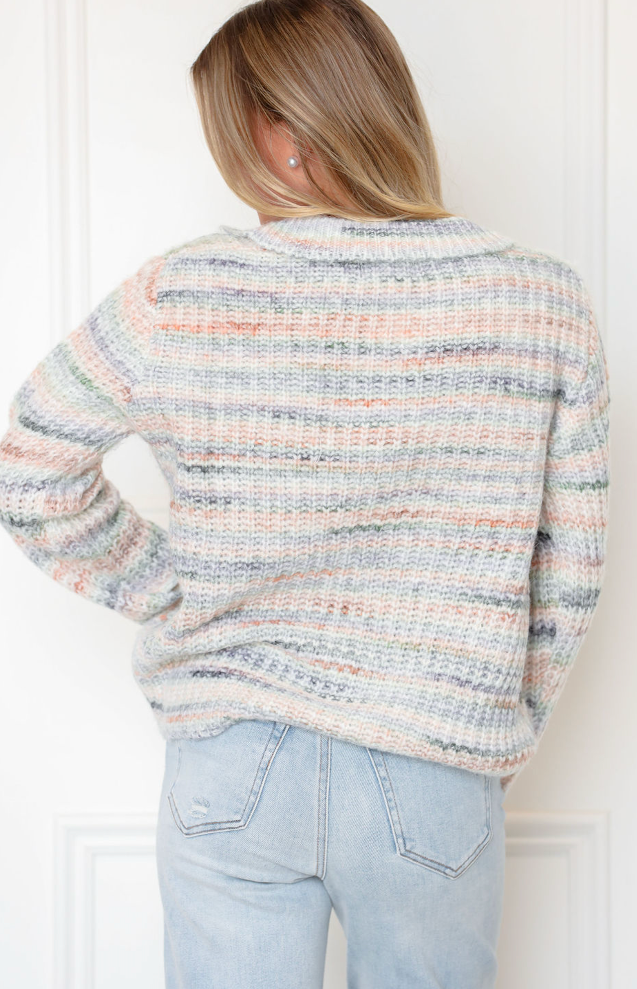 Mint Multi Color Collared Sweater