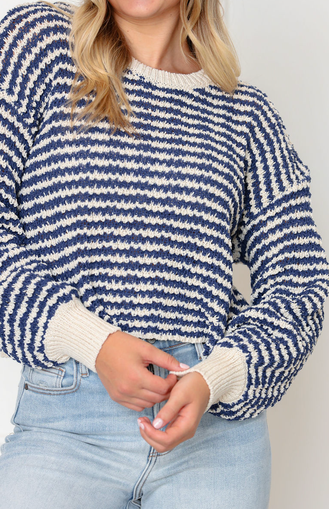 Natural/Navy Stripe Sweater