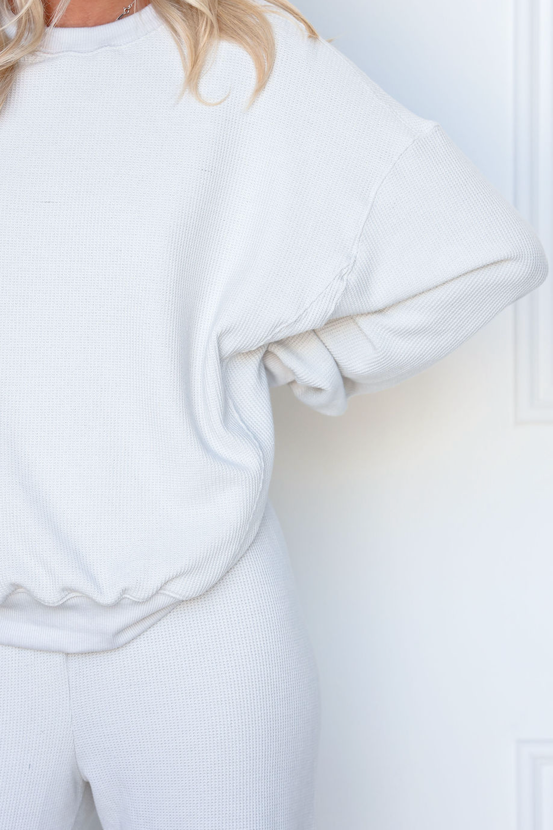 Waffle Knit Pullover & Joggers Set of 2 Digital Mist
