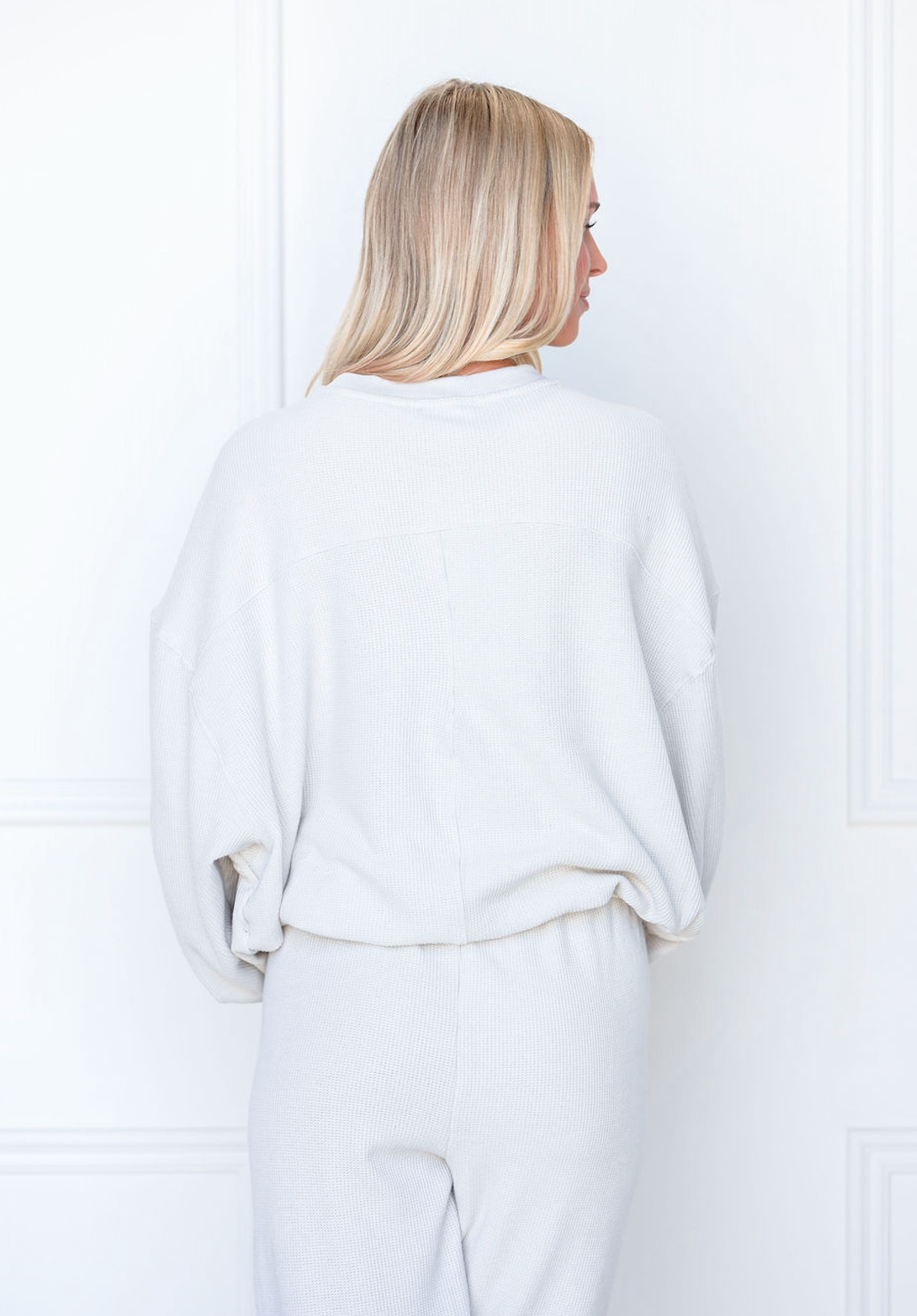 Waffle Knit Pullover & Joggers Set of 2 Digital Mist