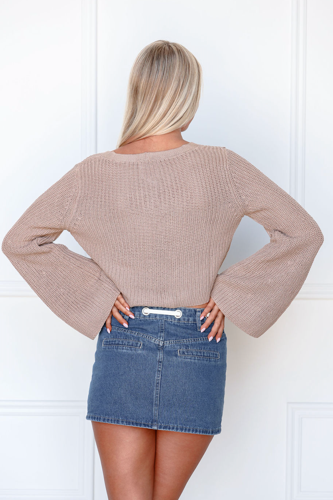 Bell Sleeve Cardigan Tan