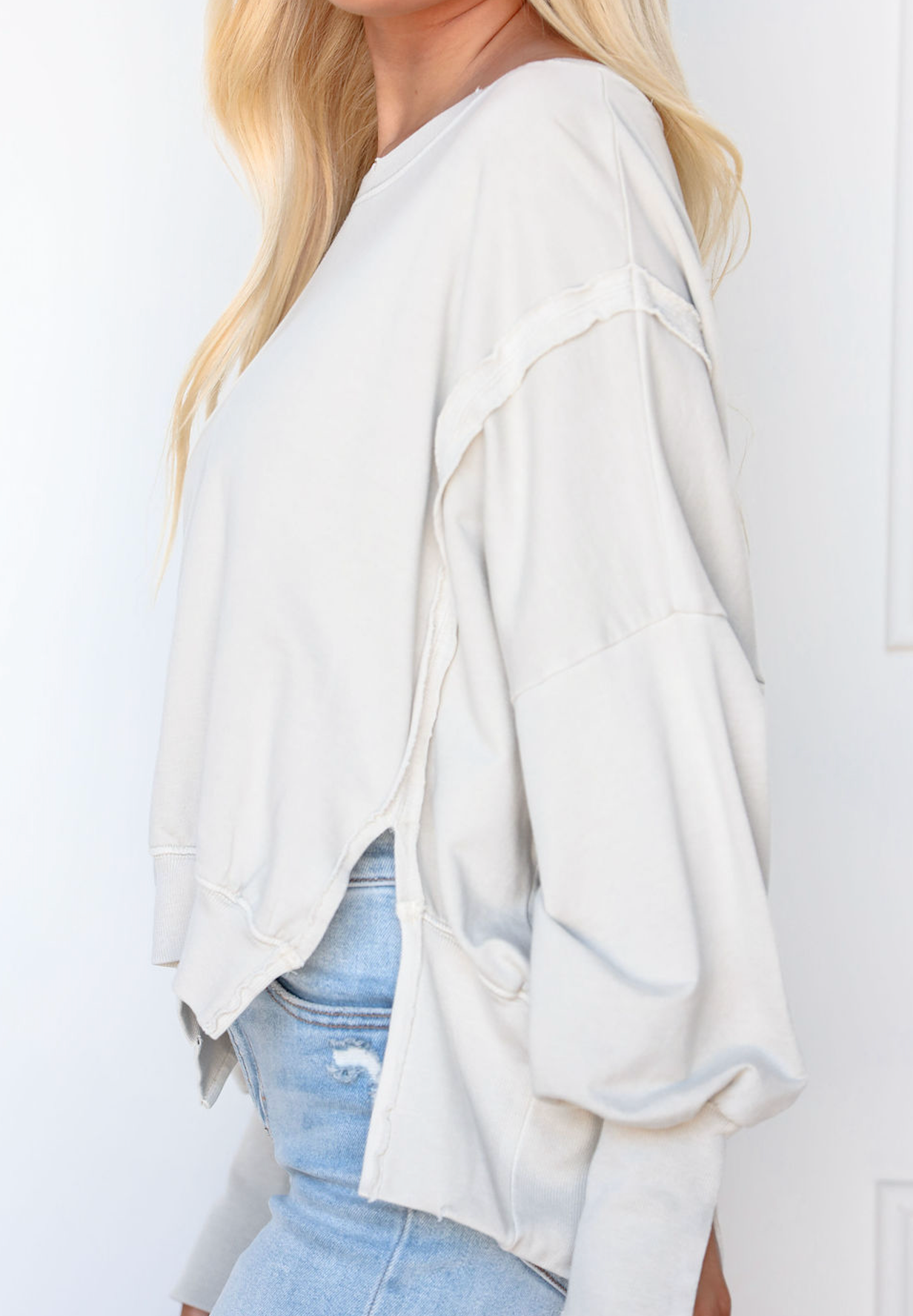 Everyday Hi-Lo Pullover Grey