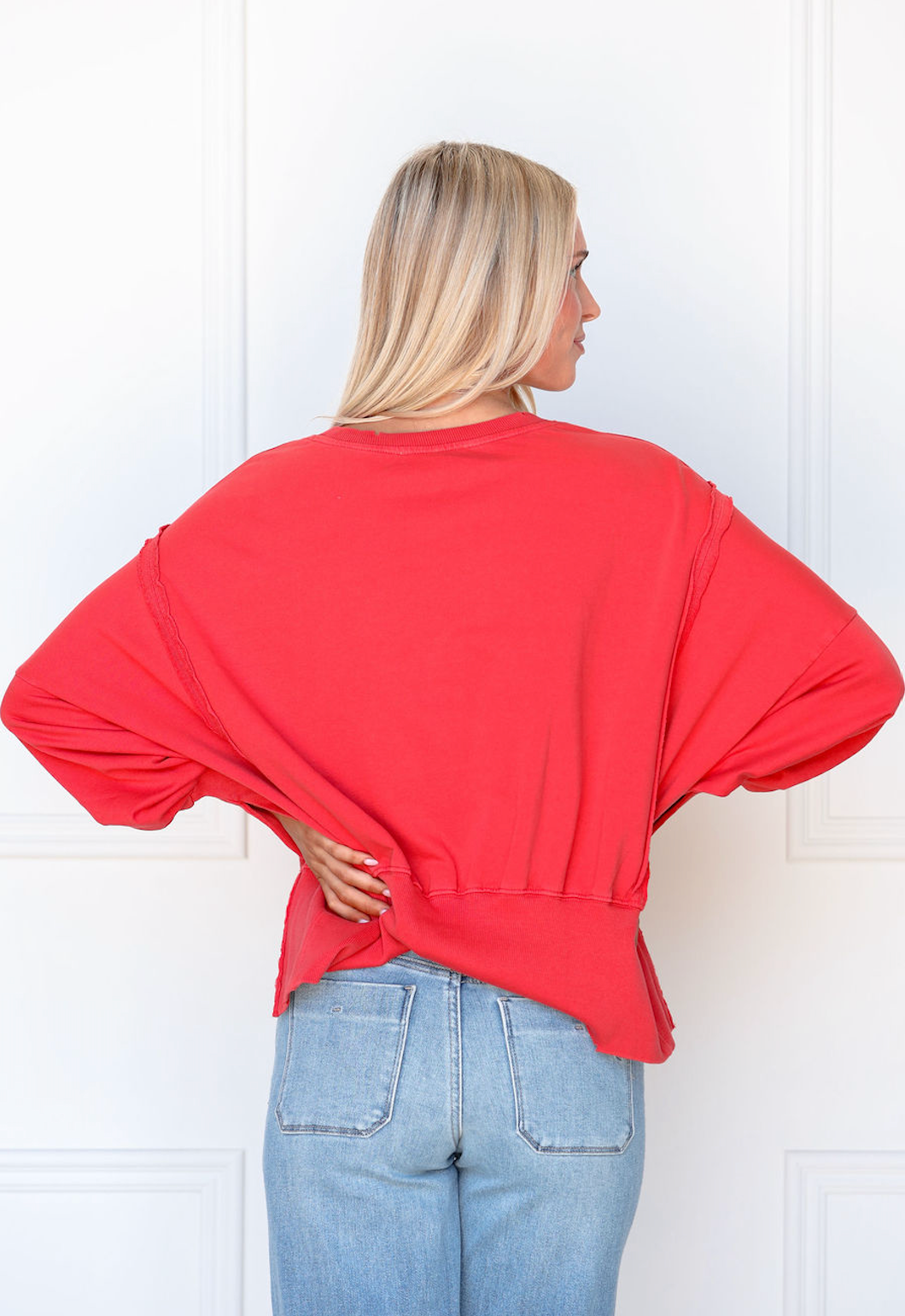 Everyday Hi-Lo Pullover Cherry