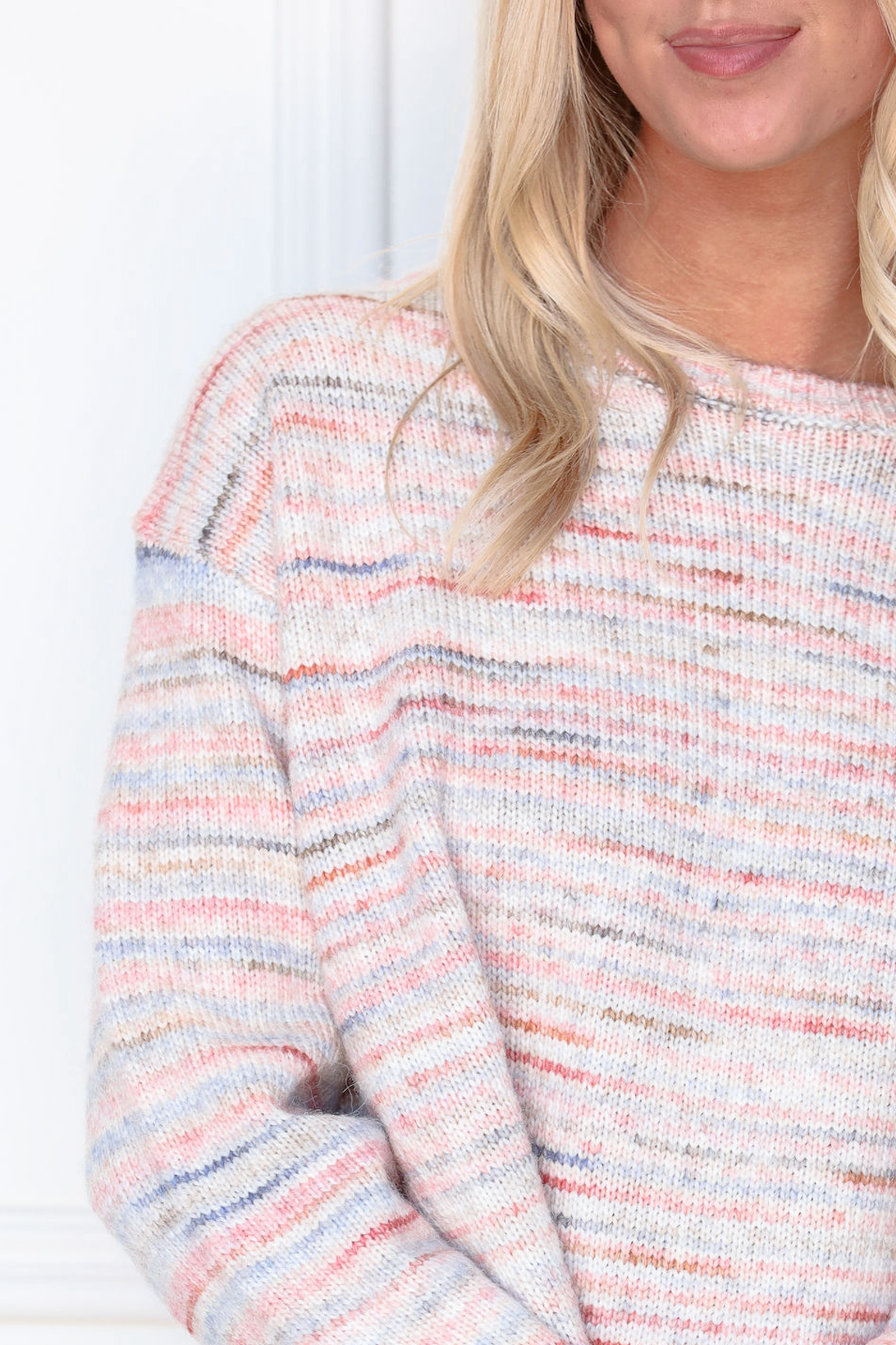 Mixed Yarn Crewneck Sweater