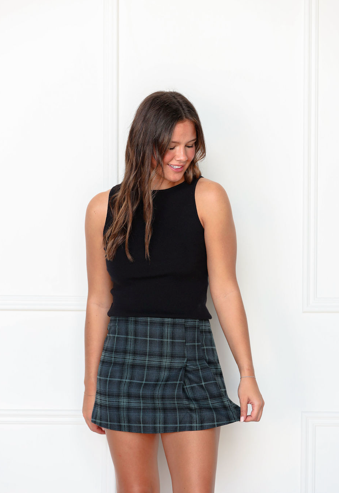 Boat Neck Knit Top Black