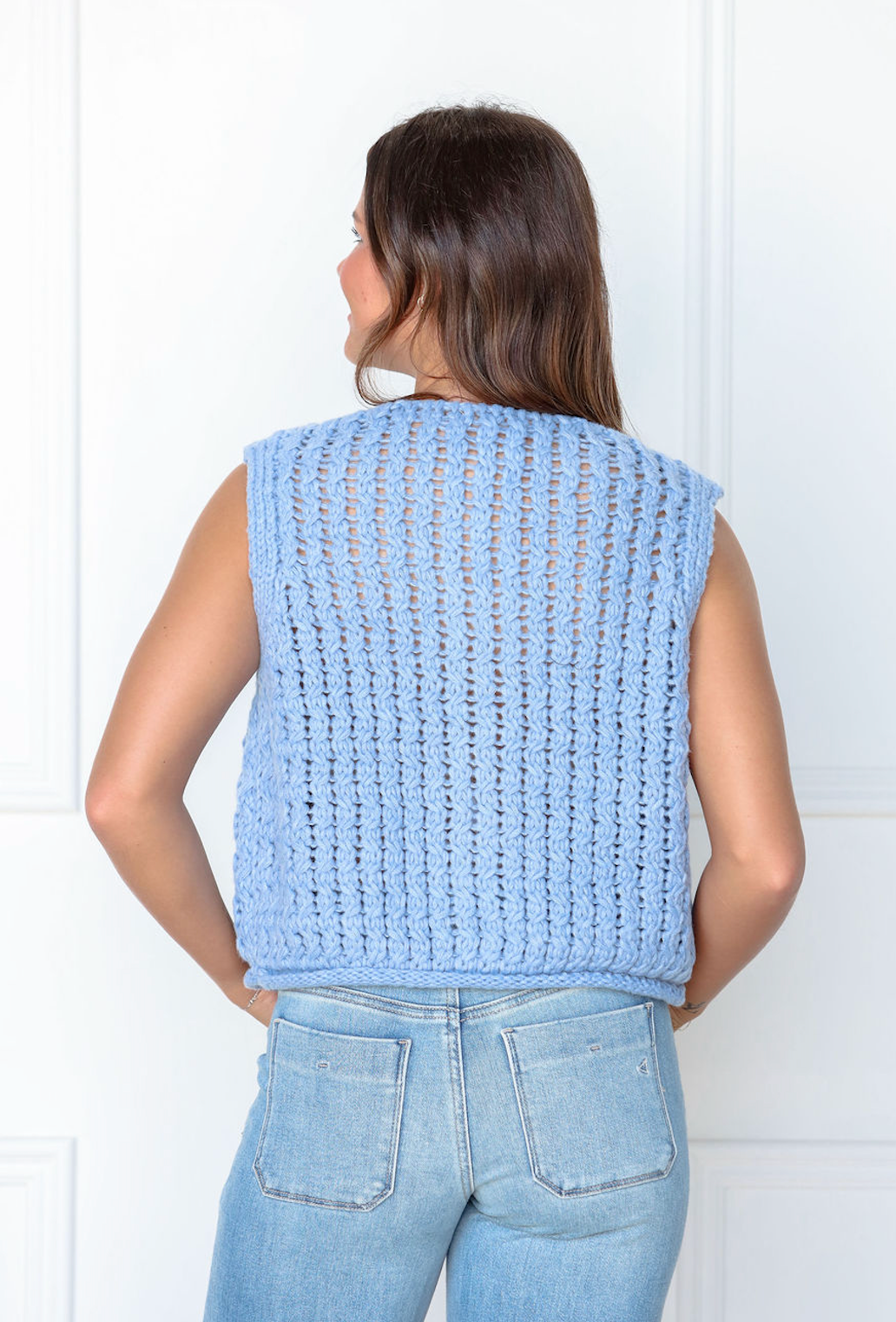 Periwinkle Chunky Knit Vest