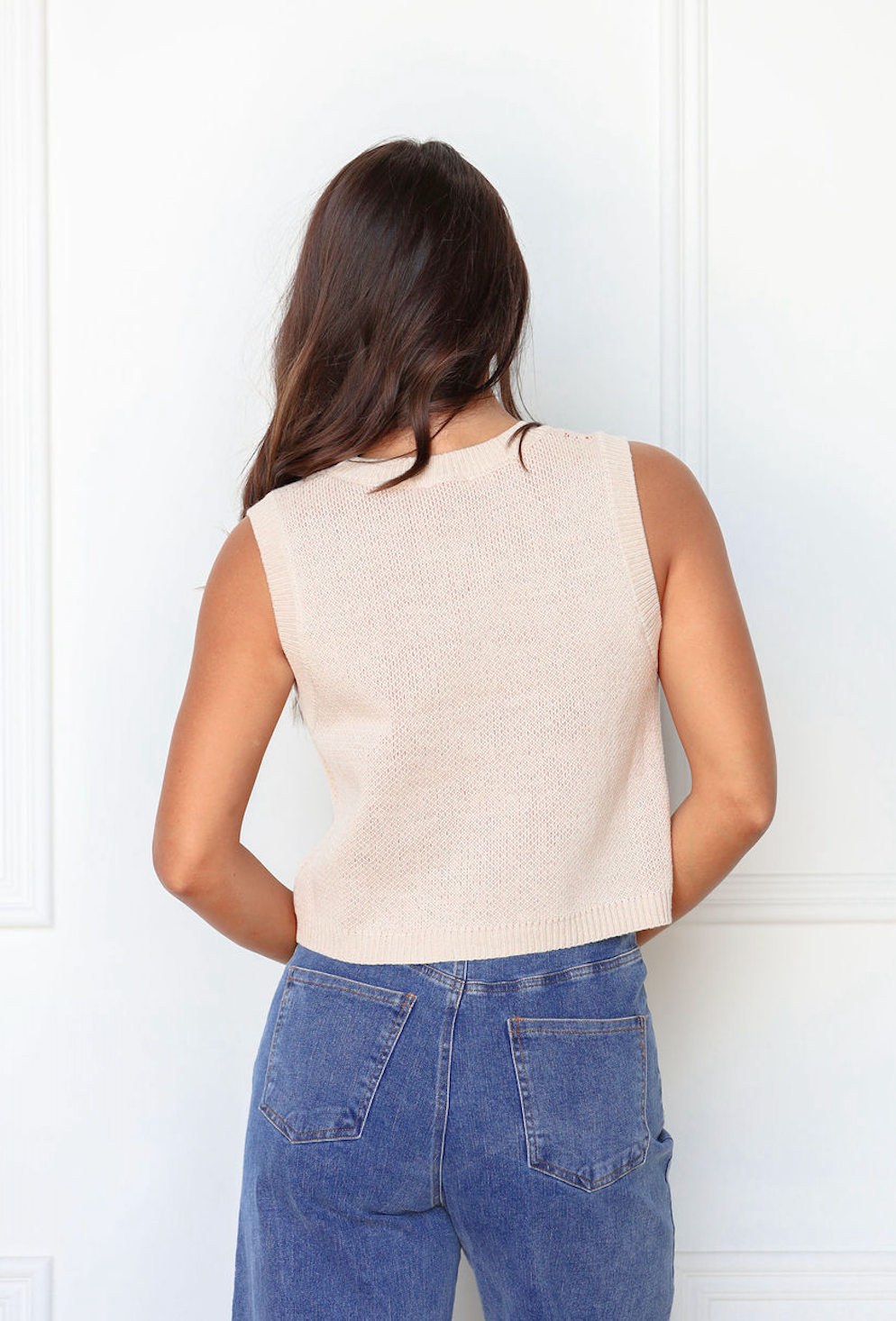 Roses Knit Tie Vest