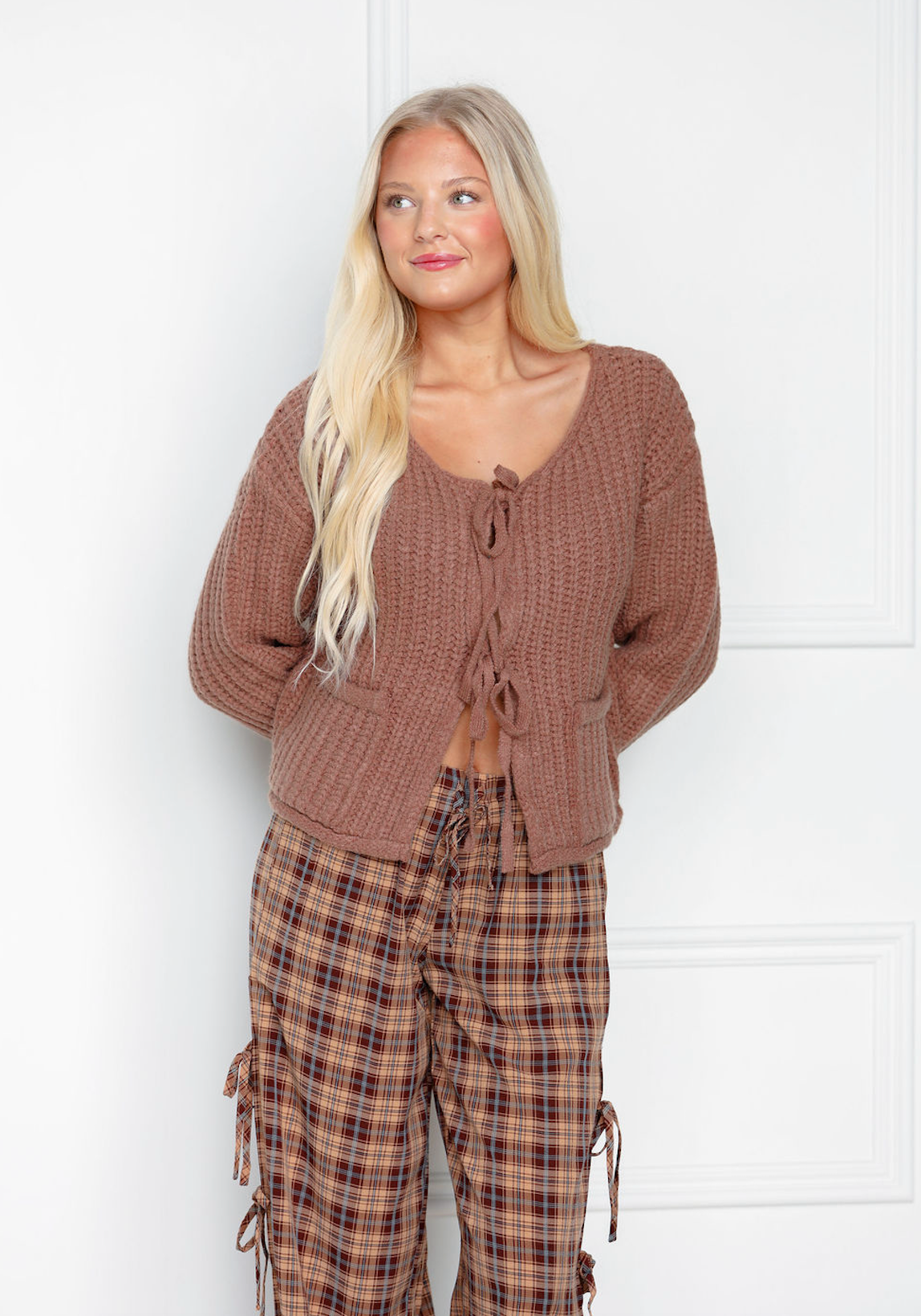 Tied Mocha Sweater Jacket