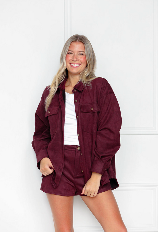 Burgundy Suede Jacket