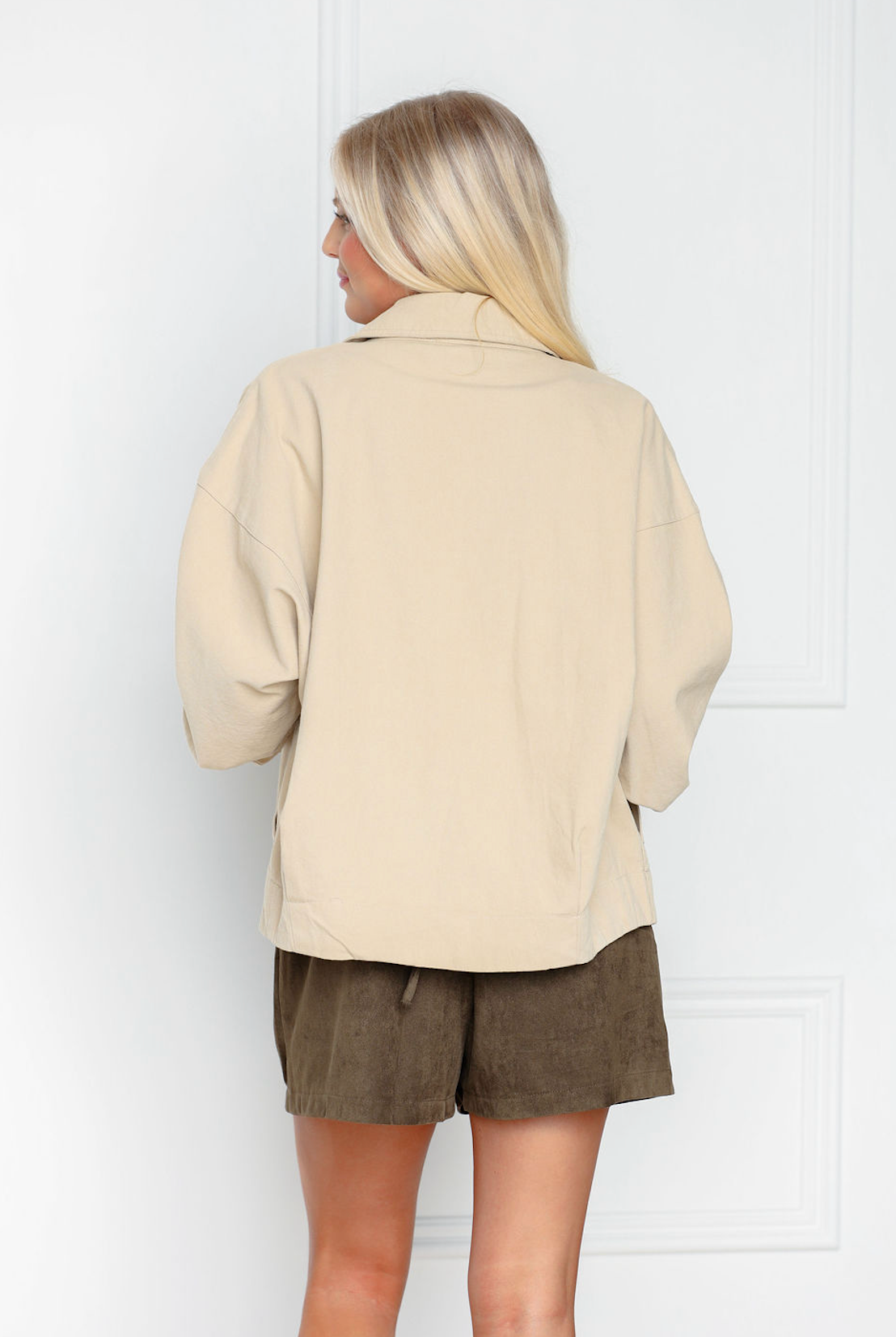 Asymmetric Button Closure Jacket
