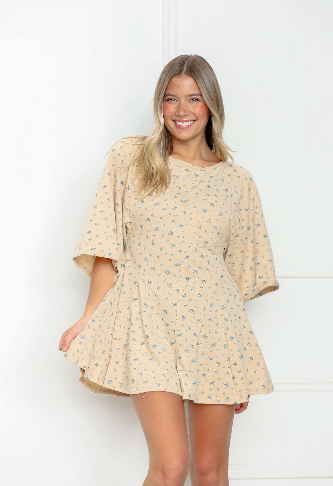 Floral Terry Cloth Romper