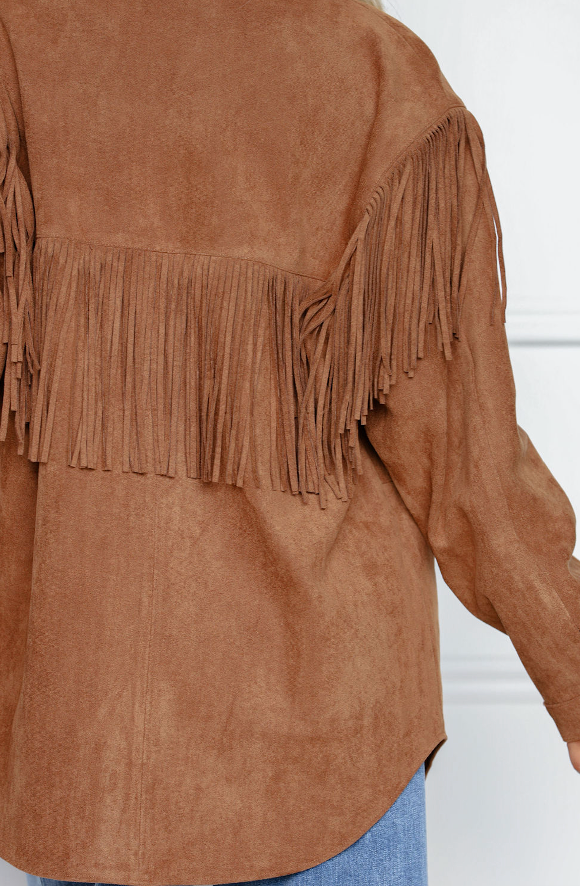 Faux Suede Fringe Jacket