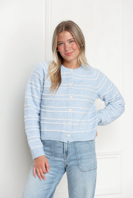 Dani Blue Striped Cardigan