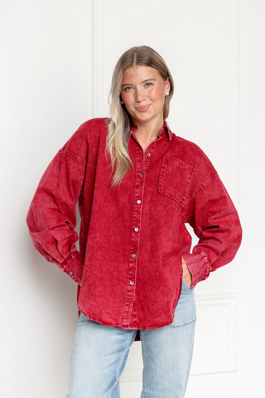 Button Down Burgundy Top