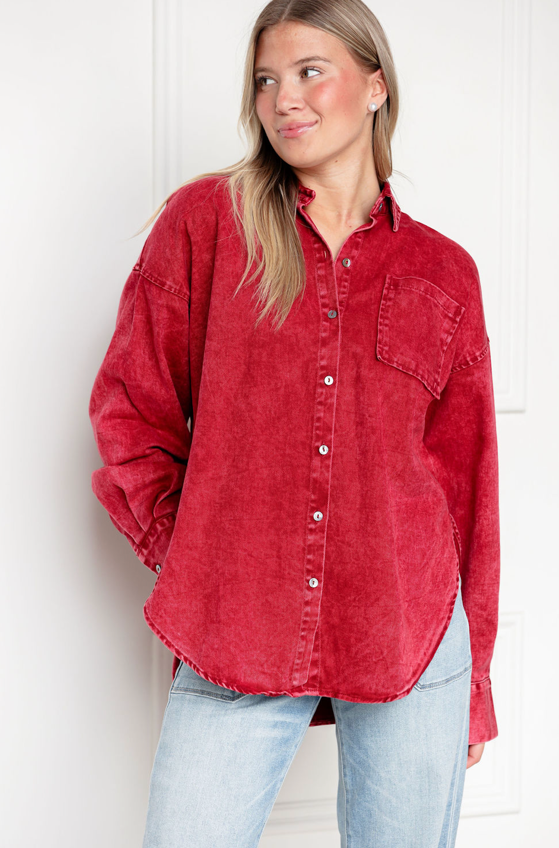 Button Down Burgundy Top
