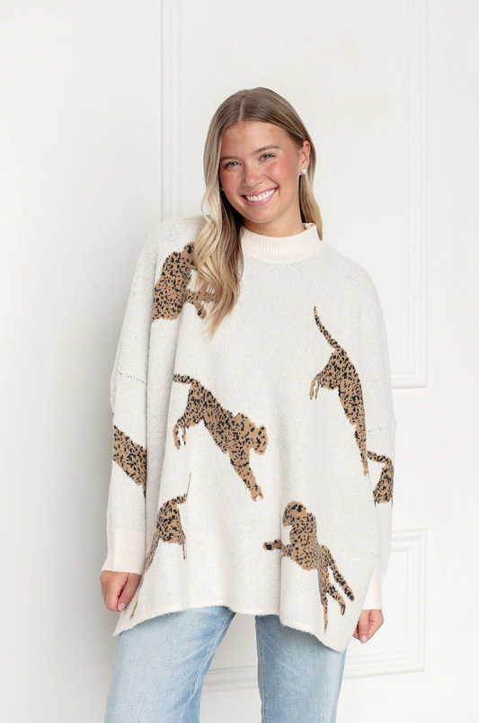 Cheetah Sweater Top