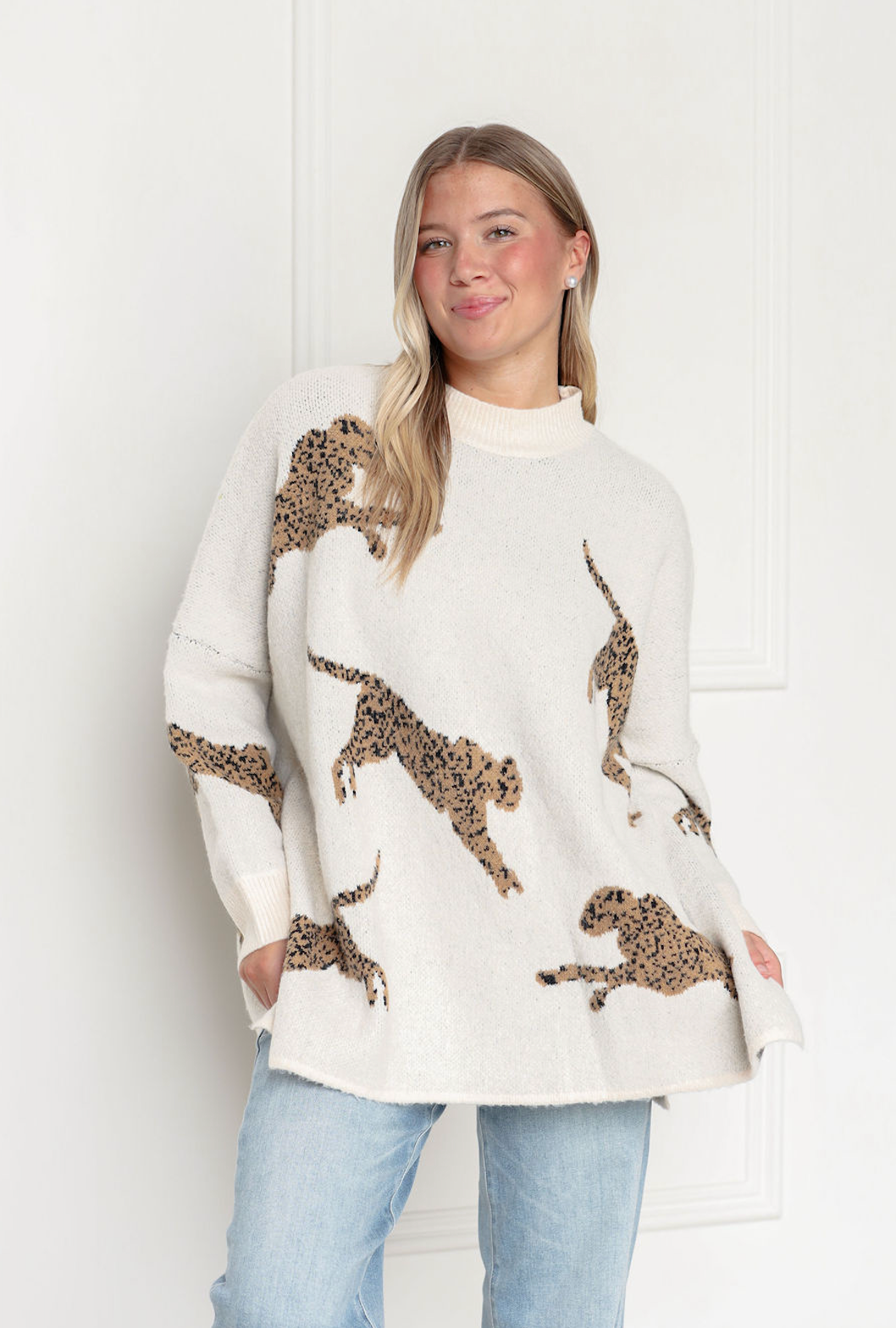 Cheetah Sweater Top