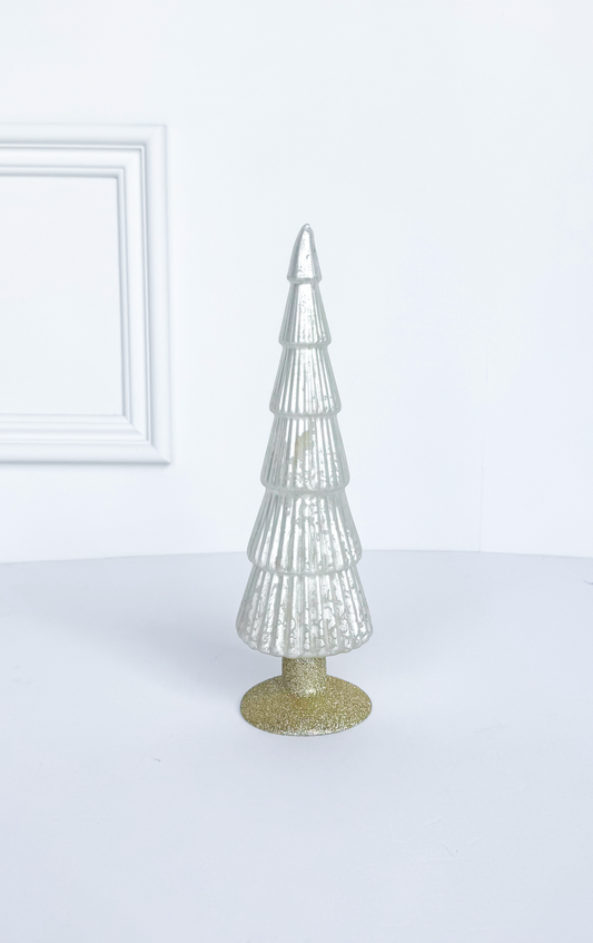 Fluted Mercury Glass Tree White