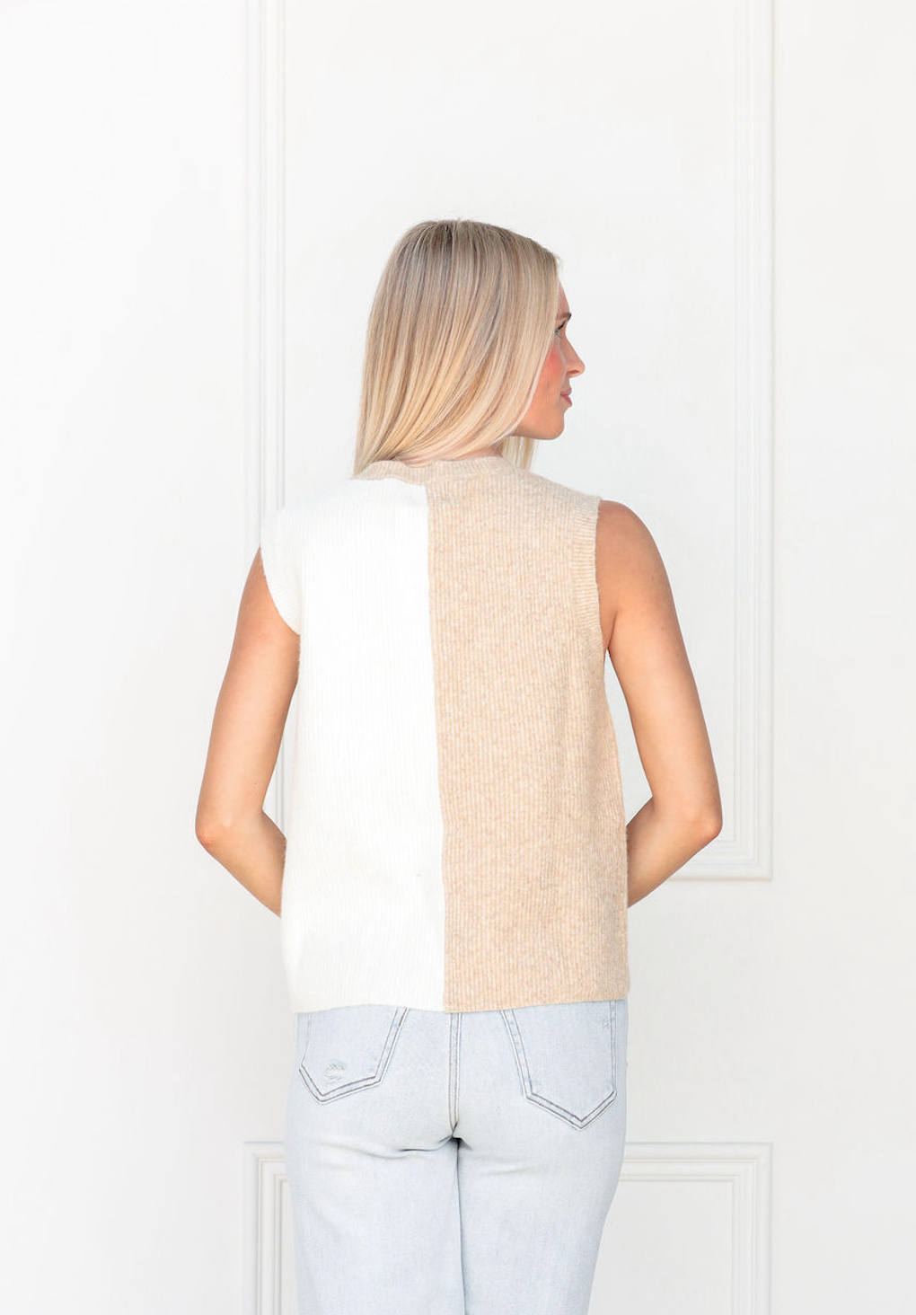 Color Block Sweater Vest