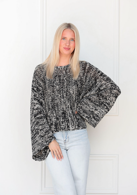 Black Mixed Yarn Sweater