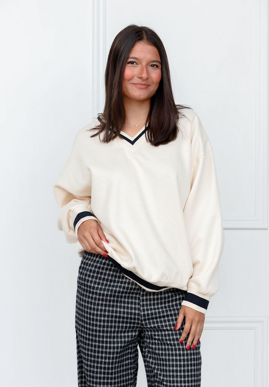 Stripe Hype Oversized Pullover