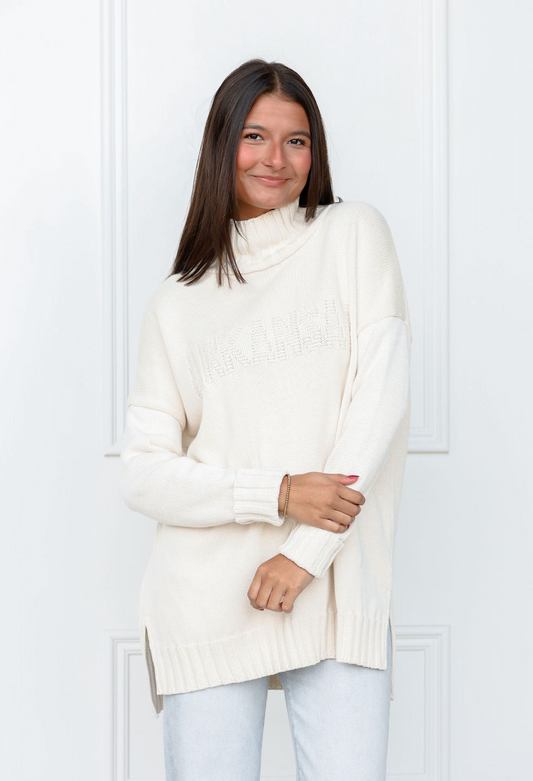 Arkansas Embossed Turtleneck Sweater