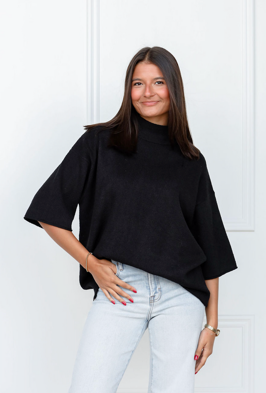Mock Neck Sweater Black