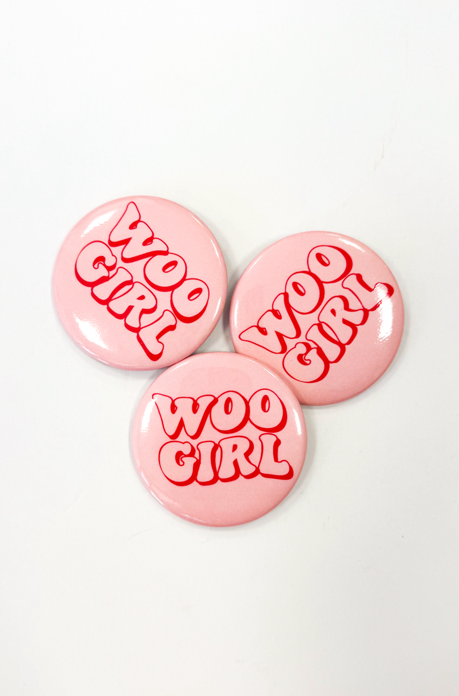 Woo Girl Pink Button