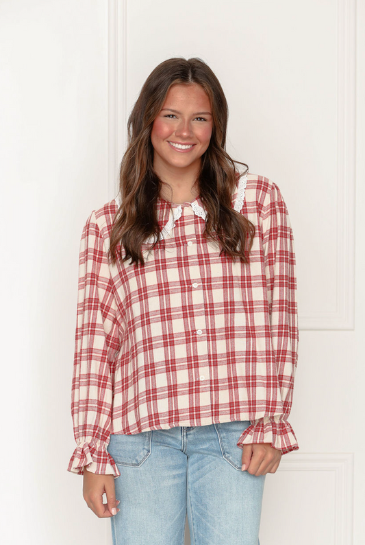 Plaid Peter Pan Collar Shirt