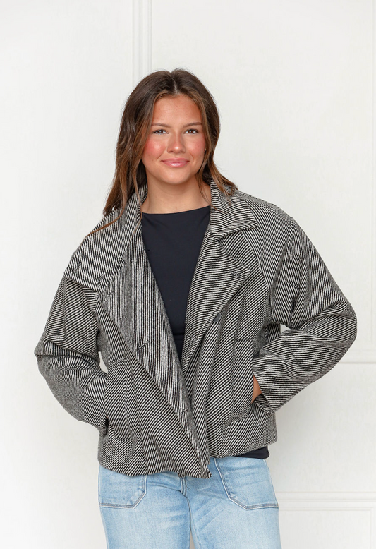 Wilson Black/White Collared Coat