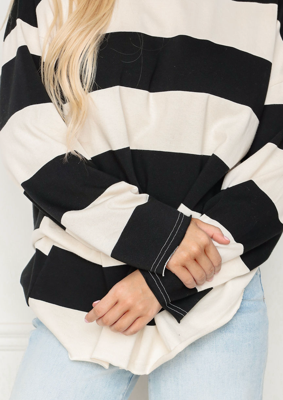 Big Stripes Crewneck Black/White