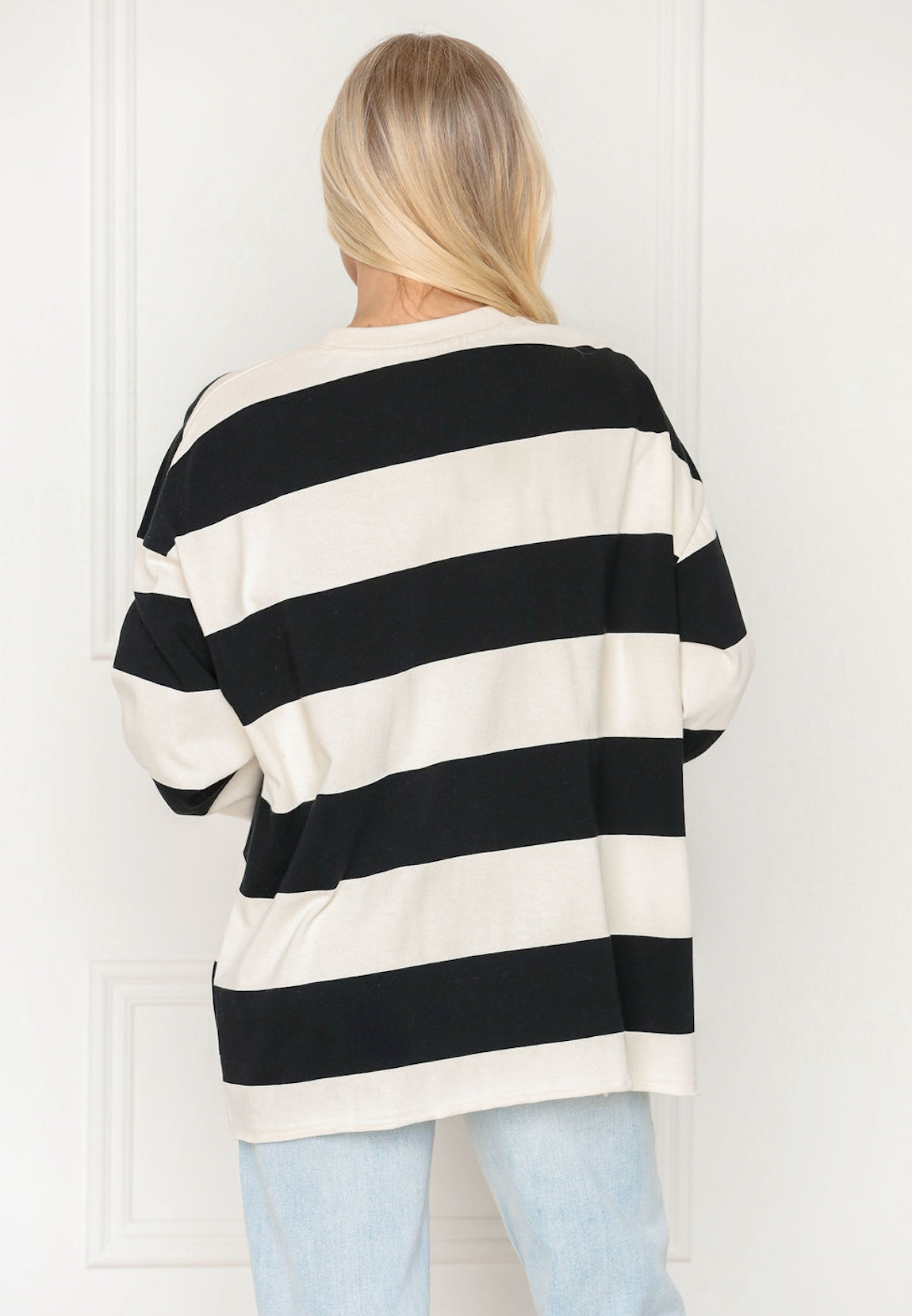 Big Stripes Crewneck Black/White